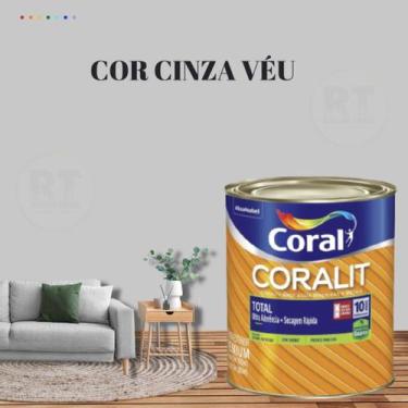 Imagem de Esmalte Sintético Base Água Coral Coralit 800ml Cor Cinza Acetinado p/