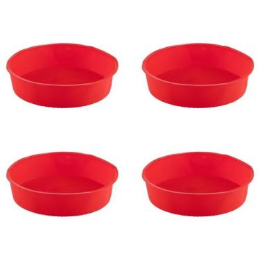 Imagem de Jogo 4 Assadeiras 24cm Antiaderente Sortida Silicone Torta - QUALITY H