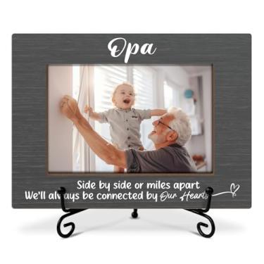 Imagem de RLCNOT Moldura Opa, porta-retrato de vovô, moldura de madeira com suporte, presentes de longa distância para Opa, porta-retratos de 10 x 15 cm para exibição de prateleira de mesa, decoração de mesa de
