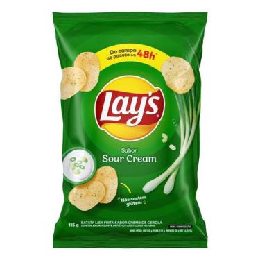 Imagem de Kit c/ 6 Batata Frita Lisa Sabor Creme De Cebola 115g Lay's