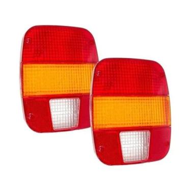 Imagem de Par Lente Lanterna Traseira Caminhão Ford Vw Troller Marmita - STORE A