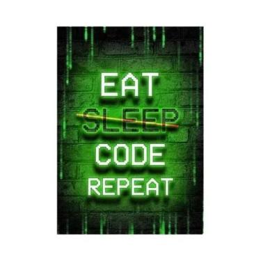 Imagem de Pôster De Arte Neon Hacker Programador Gamer Em Tela Para Decoração De