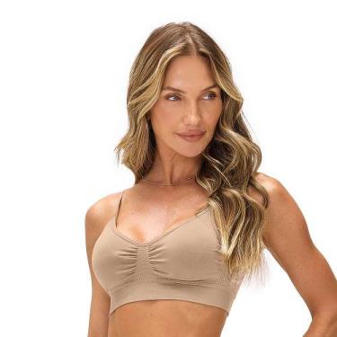Imagem de Sutiã com Bojo Removível sem Costura Fecho nas costas Bege Zee Rucci, 