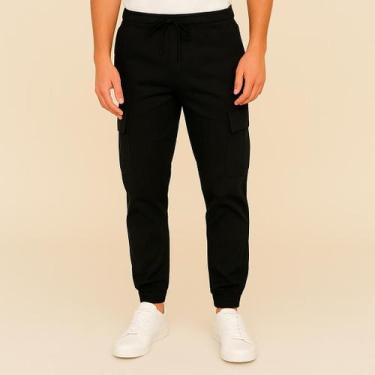 Imagem de Calça Cargo Jogger Masculina - Streetwear bolso ao lado e punho elasta