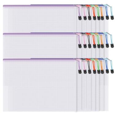 Imagem de HSHGZSR Sacos de arquivo, bolsa de arquivo com zíper, bolsa de plástico à prova d'água, bolsa com zíper A4 translúcida, bolsa de armazenamento de arquivos, sacos de armazenamento de tabuleiro de jogos