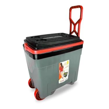 Imagem de Cooler Caixa Térmica com Rodas Diversos Tamanhos Camping Praia Piscina Lillos Pet (Vermelho, 34 Litros)