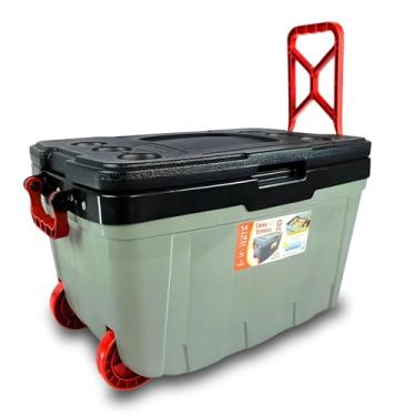 Imagem de Cooler Caixa Térmica com Rodas Diversos Tamanhos Camping Praia Piscina Lillos Pet (Vermelho, 54 Litros)