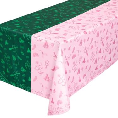Imagem de xo, Fetti Toalha de mesa rosa + verde bruxa | 2,5 m x 11 cm | decorações de aniversário, decoração de mesa de despedida de solteira, configuração de jantar, capa de mesa de feiticeiro infantil