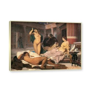 Imagem de Moldura de champanhe. Pinturas a óleo famosas, (sem título 08) de Jean Leon Gerome, reprodução impressa em tela, arte de cenário para decoração de sala de estar. 40 x 56 cm - 15,7 x 20,1 pol