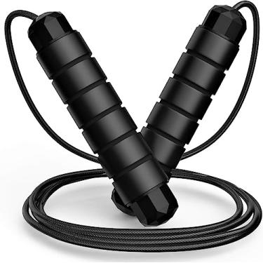 Imagem de Corda De Pular Speed Rope Profissional Fitness Ajustável De 3m Com Rolamento e Cabo De Aço Revestido