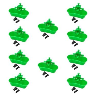Imagem de Generic 10 peças bebedouros para galinhas, tigelas e copos fáceis de instalar para suprimentos de aves e patos, Verde