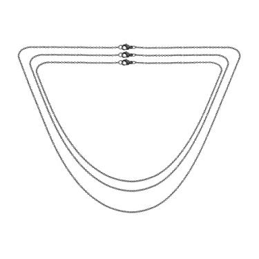 Imagem de Bling Jewelry Colar de corrente de aço inoxidável fino de 1 mm em dois tons de infinito ou corte diamante em aço inoxidável prateado para mulheres adolescentes 16 18 20 20 polegadas, Metal, Sem Pedra