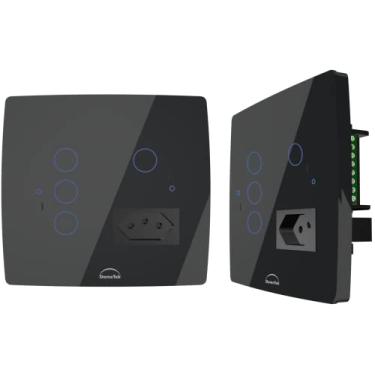 Imagem de Interruptor WiFi Inteligente 4x4 4 Botões + Tomada Alexa Pr