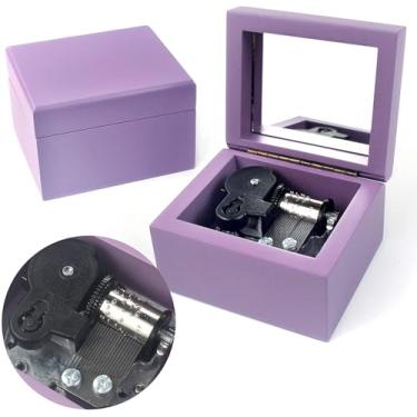 Imagem de Sinzyo The Legend of Zelda Caixa de música Vintage Caixas musicais Presente para aniversário Dia dos Namorados Dia de Natal(Caixa roxa com espelho)