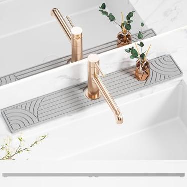 Imagem de Tapete de torneira para pia de cozinha, protetor de pedra de secagem de diatomita, tapete de torneira de pia protetor de respingos, bandeja de pedra absorvente para balcão de cozinha e banheiro