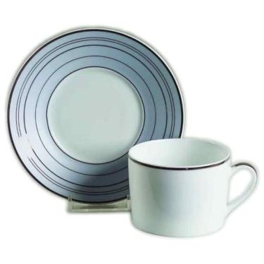 Imagem de Xícara e Pires, Elegância e Sofisticação em Sua Mesa com Material de Porcelana, Bernardaud, Branco e Azul