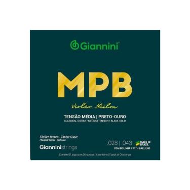 Imagem de Encordoamento Violao Nylon Preto-ouro Tensão Média Com