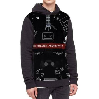 Imagem de Moletom Com Capuz Série 13 Reasons Why Ref:137 - smoke, Preto, GG
