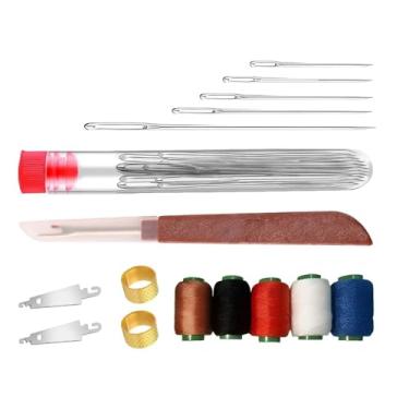 Imagem de TECKEEN Kit de costura (36 peças), ferramentas de reparo manual de linha de agulhas, kit de artesanato feito à mão, agulhas e kits de linha