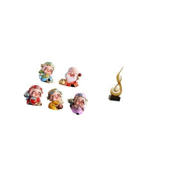 Imagem de Fenteer Estátua de Resina Do Da Fortuna E Do Fogo Abstrato, Escultura de Mesa, Mini Estatuetas, Ornamento de Arte Moderna para Decoração de Mesa de Quart