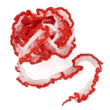 Imagem de Fita de nylon e elastano de 23 mm/pacote de fio de nylon para joias faça-você-mesmo, chaveiro, artesanato, material de fabricação, 5 m/pacote (vermelho)