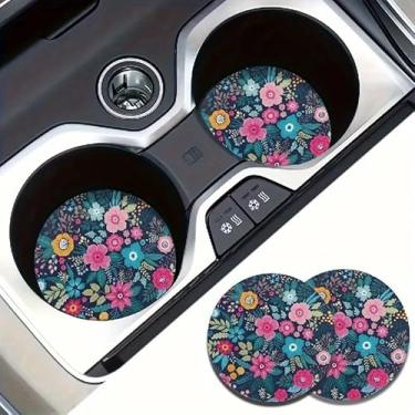Imagem de 2 peças de porta-copos de carro, porta-copos universais antiderrapantes absorventes para caminhões, SUV, silicone à prova d'água, serve na maioria dos veículos