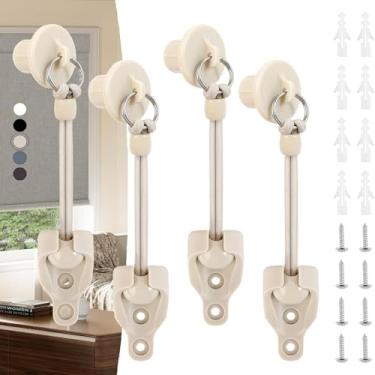 Imagem de Kit de elástico e receptor de peças de sombra – Conjunto de amarração resistente ao clima para persianas externas Coolaroo e persianas externas, acessório de ancoragem seguro (bege, 1 conjunto)