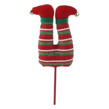 Imagem de Vaveren Enfeite de Natal para festa de Natal, enfeite de árvore de pelúcia para jardim, feriado, ano, porta da frente, Vermelho Verde Branco