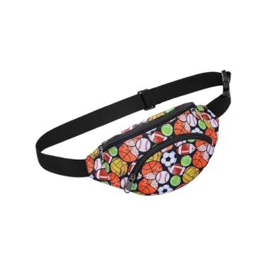 Imagem de Mochila de cintura para homens e mulheres, corrida, viagem, bolsa transversal com alça ajustável e 3 bolsos com zíper, pochete moderna para presentes de festivais, B8-Futebol Americano, 9.8 x 4.6