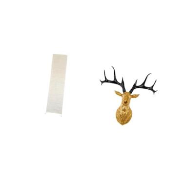 Imagem de Fenteer Abajur de Chão com Formato de Veado para Decoração de Sala de Estar com Escultura de Cabeça de Resina Boho E Capa de Luminária de Pé Artística para Es