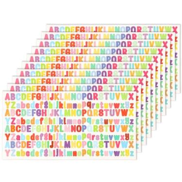 Imagem de Generic 2080 peças de adesivos multicoloridos de vinil tipografia do alfabeto para artesanato, placa, caderno, arte, decoração de sala de aula