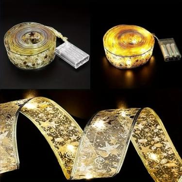 Imagem de Fita LED Natalina 5m com Fio de Cobre Flexível - Luzes para Árvore de Natal à Bateria(Branco quente)