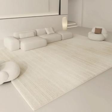 Imagem de Tapetes modernos e minimalistas para sala de estar, tapete grosso de área grande, decoração de quarto branco, macio e felpudo, tapete de cabeceira (160x230 cm/A)