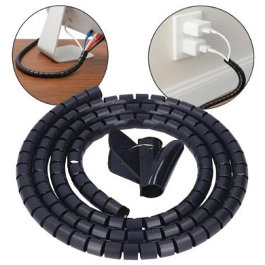 Imagem de Organizador Espiral para Cabos 22mm x 3m Protege e Organiza Fios Cor P