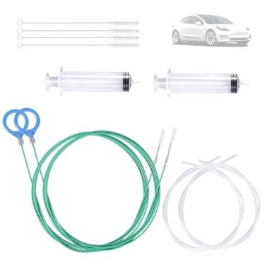 Imagem de 10 Peças Kit de Ferramentas para Limpeza Ralos Teto Solar Automotivo, Cabo Redondo 300cm Limpador de Ralos Teto Solar para Desobstrução da Linha Ar Condicionado do Limpador Para-Brisa