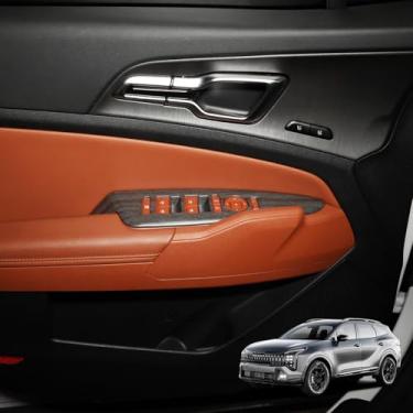 Imagem de YOUTOOCAR Capas de interruptor de fechadura de porta compatíveis com acessórios Kia Sportage 2026 (grão de madeira)