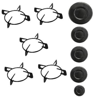 Imagem de Kit Espalhador + Grelhas Peças Cooktop Fogão Fischer 5 Bocas - Jangada