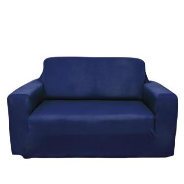 Imagem de Capa De Sofá Lisa 2 Lugares Avulsa MARIA AGARRADINHA - Love4home, Azul