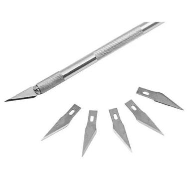 Imagem de Estilete De Precisão Bisturi Artesanato Modelismo 6 Lâminas - lanmax