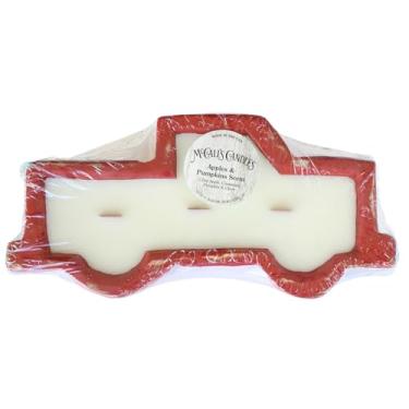 Imagem de McCall's Candles | Maçãs e abóboras | Vela rústica em forma de caminhão | pavio múltiplo com pavios de madeira rachados | Cera derramada nos EUA | Decoração de fazenda