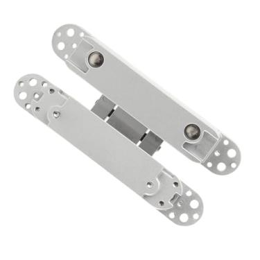 Imagem de Irfora Dobradiças de Porta Ajustáveis ​​3D, Almofadas de Nylon Silenciosas, Abertura de 180°, Liga de Zinco, Cobertura de Superfície Com Parafusos Sextavados para Porta de Madeira (Prata)