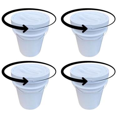 Imagem de Balde Plástico 20L Tampa Rosqueavel Para Areia - Kit 4 Pçs