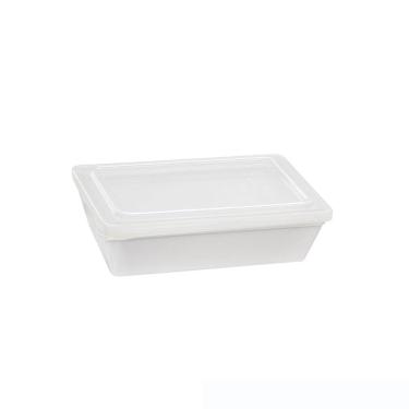 Imagem de Travessa Stillo Retangular Com Tampa 2l Branca Em Polipropileno Linha Tropical Vem