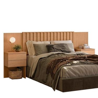 Imagem de Cabeceira Casal Olinda Extensível Ripada Freijó - Móveis Albatroz Freijó