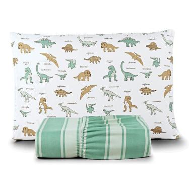Imagem de Jogo De Cama Lençol Kidsteem Solteiro Dinossauro 2 Pçs - 100% Poliéster