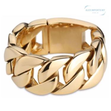 Imagem de Pulseira Masculina Macica 31mm Banhada Com Ouro 18 Kilates