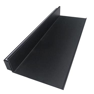 Imagem de Prateleiras flutuantes de luz de parede, prateleiras de parede flutuantes de liga de alumínio com luz LED iluminada integrada e transformador para sala de estar (cor: preto, tamanho: 80 x 20 cm)