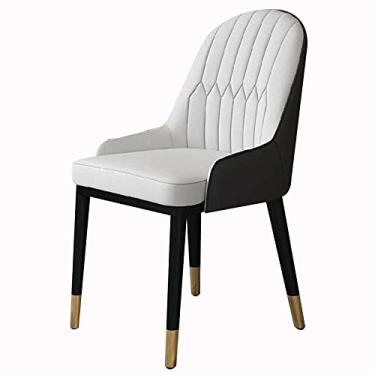 Imagem de Cadeira de jantar, cozinha, sala de jantar, móveis, cadeiras de couro sintético, cadeiras de jantar modernas de couro PU com encosto alto, assento macio, cadeiras de sala de estar, balcão de cozinha