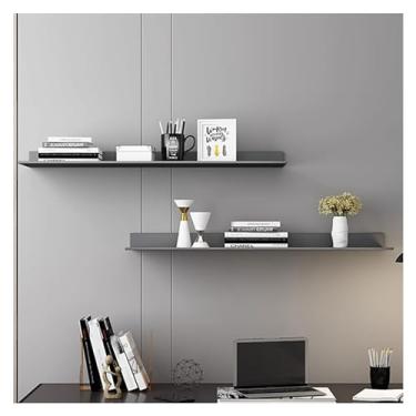 Imagem de Prateleira de parede iluminada em forma de L de 1 camada LED integrada, suportes de exibição de liga de alumínio, prateleiras flutuantes montadas na parede, prateleira de exibição de metal criativa