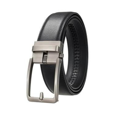 Imagem de Cinto De Couro Genuíno De Luxo Masculino Com Fivela Automática Para Je